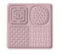 Tapis d'alimentation à léchage pour animaux de compagnie avec ventouse, conçu pour des habitudes alimentaires saines chez les chiens et les chats, en silicone, facile à rincer (rose)