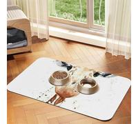 Tapis d'alimentation à motif girafe avec dessus en polyuréthane absorbant l'eau et base en caoutchouc - Tapis de nourriture antidérapant pour chiens et chats - 30 x 45 cm