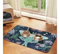 Tapis d'alimentation à motif papillon aquarelle avec dessus en polyuréthane absorbant l'eau et base en caoutchouc - Tapis antidérapant pour chien, chat et chat, 30 x 45 cm