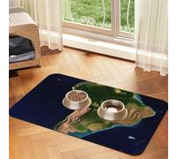Tapis d'alimentation absorbant à séchage rapide pour chien - Joli tapis d'alimentation en caoutchouc antidérapant - Amérique du Sud - Image satellite - Tapis de bol d'eau pour chat - Napperon pour