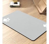 Tapis d'alimentation absorbant pour animal de compagnie pour gamelle de nourriture et d'eau, ne tache pas, séchage rapide, accessoires pour animaux de compagnie, bol pour les buveurs désordonnés (gris