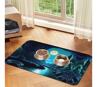 Tapis d'alimentation absorbant pour animal domestique 30 x 45 cm - Tapis d'alimentation absorbant en cuir à séchage rapide - Pour chien et chat