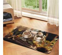 Tapis d'alimentation absorbant pour animal domestique - 40 x 60 cm - Motif koala mignon - Séchage rapide - En cuir - Pour chien et chat