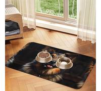 Tapis d'alimentation absorbant pour animal domestique imprimé berger allemand 30 x 45 cm - Tapis de nourriture à séchage rapide/napperon en cuir, pour chien et chat