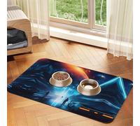 Tapis d'alimentation absorbant pour animaux de compagnie Science Fiction Future Print - Tapis d'alimentation à séchage rapide en cuir pour chien chat gamelle d'eau 30 x 45 cm