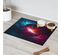 Tapis d'alimentation abstrait galaxie nébuleuse pour chat et chien, tapis d'alimentation pour animal domestique, tapis d'alimentation absorbant, antidérapant, protège les sols, set de table 40,6 x