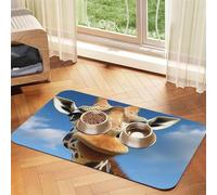 Tapis d'alimentation amusant en cuir synthétique absorbant pour chien et chat - Protège les sols - Dos en caoutchouc antidérapant - Facile à nettoyer - 40 x 60 cm