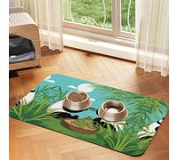 Tapis d'alimentation antidérapant en cuir absorbant avec deux grands pandas 30 x 45 cm, séchage rapide, imperméable, lavable