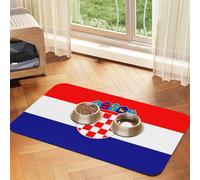Tapis d'alimentation antidérapant et durable en cuir synthétique absorbant l'eau avec drapeau de la République de Croatie 30 x 45 cm