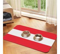 Tapis d'alimentation antidérapant et durable en similicuir avec drapeau autrichien et chat 40 x 60 cm