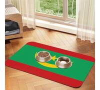 Tapis d'alimentation antidérapant et durable en similicuir avec drapeau de la Mauritanie pour animal domestique 30 x 45 cm