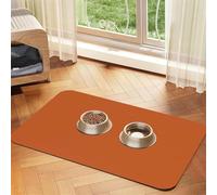 Tapis d'alimentation antidérapant et sans goût pour chien et chat Motif brique réfractaire Rouge
