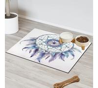 Tapis d'alimentation bohème ethnique attrape-rêves pour chat et chien, tapis d'alimentation pour animal domestique, tapis d'alimentation absorbant, antidérapant, protège les sols, 40,6 x 60,9 cm
