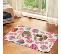 Tapis d'alimentation coloré en forme de sucettes pour chiens, chats, animaux domestiques, nappe en cuir absorbant 60 x 40 cm