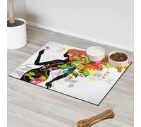 Tapis d'alimentation coloré magique pour animal domestique pour chat et chien Tapis d'alimentation pour animal domestique Tapis d'alimentation absorbant Nti-Slip Contiennent les déversements Protège