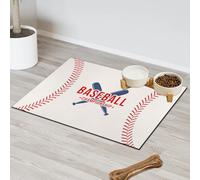 Tapis d'alimentation de sport de baseball pour chat et chien, tapis d'alimentation avec logo de baseball, tapis d'alimentation pour animaux de compagnie, tapis absorbant, antidérapant, protège les