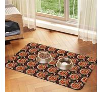 Tapis d'alimentation en cuir absorbant avec impression de pizza pour chiens, chats, animaux domestiques, 60 x 40 cm
