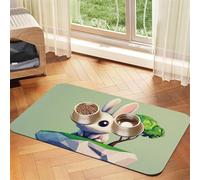 Tapis d'alimentation en cuir absorbant pour chien et chat - Imperméable - Anti-taches - Séchage rapide - Antidérapant - 60 x 40 cm