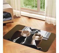 Tapis d'alimentation en cuir absorbant pour chien et chat, motif portrait d'un chameau, imperméable, sans taches, séchage rapide, antidérapant, 60 x 40 cm
