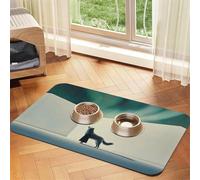 Tapis d'alimentation en cuir absorbant pour chien et chat - Motif portrait d'un loup - Imperméable - Pas de taches - Séchage rapide - Antidérapant - 45 x 30 cm