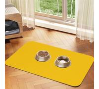 Tapis d'alimentation en cuir PU absorbant pour chien et chat - Motif canard laiteux - Protège les sols - Antidérapant - Facile à nettoyer - 30 x 45 cm