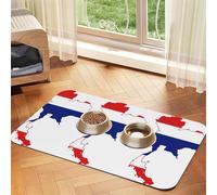 Tapis d'alimentation en cuir PU avec motif carte du drapeau de la Thaïlande pour chiens et chats Tapis de nourriture absorbant antidérapant en caoutchouc
