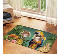 Tapis d'alimentation en cuir synthétique absorbant pour perroquet, ananas, oiseaux, animaux domestiques, tapis de nourriture pour chien et chat, protège les sols, dos en caoutchouc antidérapant, tapis