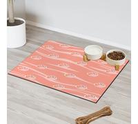Tapis d'alimentation en forme d'animaux mignons pour chat et chien, tapis d'alimentation pour animal domestique, tapis d'alimentation absorbant, antidérapant, protège les sols, set de table 43,1 x