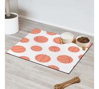 Tapis d'alimentation en forme de ballon de basket-ball pour chat et chien, tapis d'alimentation pour animal domestique, tapis d'alimentation absorbant, antidérapant, protège les sols, set de table