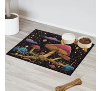 Tapis d'alimentation en forme de champignon magique pour chat et chien, tapis d'alimentation pour animal domestique, tapis d'alimentation absorbant, antidérapant, protège les sols, 43,1 x 76,2 cm