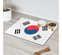 Tapis d'alimentation en forme de drapeau de la Corée du Sud pour chat et chien Tapis d'alimentation pour animal domestique Tapis absorbant Nti-Slip Contain Spills Protège les sols Set de table 43,1 x