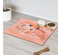 Tapis d'alimentation en forme de flamants roses pour animaux de compagnie pour chat et chien, tapis de nourriture pour gamelle d'eau, tapis de nourriture pour animaux de compagnie, tapis absorbant