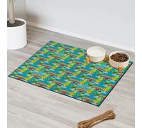 Tapis d'alimentation en forme de grenouilles de dessin animé pour chat et chien, tapis de nourriture amusant, motif grenouilles d'amour, tapis d'alimentation pour animaux de compagnie, tapis absorbant