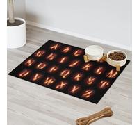 Tapis d'alimentation en forme de lettres de l'alphabet pour animal domestique - Tapis d'alimentation absorbant - Protège les sols - 43,1 x 76,2 cm