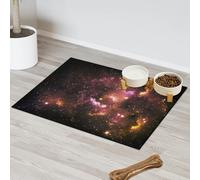 Tapis d'alimentation en forme de nébuleuse de l'univers pour chat et chien, tapis d'alimentation pour animal de compagnie, tapis absorbant, antidérapant, protège les sols, 40,6 x 60,9 cm