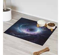 Tapis d'alimentation en forme de nébuleuse en spirale pour chat et chien, tapis d'alimentation absorbant, antidérapant, protège les sols, 30,4 x 50,8 cm