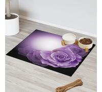 Tapis d'alimentation en forme de roses pour chat et chien, tapis d'alimentation pour animaux domestiques, tapis d'alimentation absorbant, anti-glissement, protège les sols, set de table 43,1 x 76,2 cm