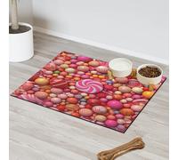 Tapis d'alimentation en forme de sucette pour chat et chien, tapis d'alimentation pour animal domestique, tapis d'alimentation absorbant, antidérapant, protège les sols, set de table 40,6 x 60,9 cm