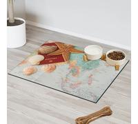 Tapis d'alimentation en forme d'étoile de mer, coquillages, carte de passeport, pour chat, chien, gamelle d'eau, tapis d'alimentation pour animaux de compagnie, tapis absorbant, antidérapant, protège