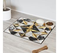 Tapis d'alimentation en marbre géométrique pour chat et chien, tapis d'alimentation pour animal domestique, tapis d'alimentation absorbant, antidérapant, protège les sols, set de table 43,1 x 76,2 cm