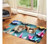 Tapis d'alimentation en papier origami imprimé grue pour animal domestique pour gamelle d'eau et nourriture pour chiens Tapis distributeur d'eau Accessoires pour chiens