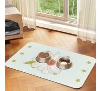 Tapis d'alimentation en similicuir absorbant l'eau pour animal domestique Motif camélia in bloom 30 x 45 cm Tapis antidérapant durable pour gamelles de chat et chien