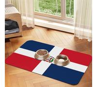 Tapis d'alimentation en similicuir absorbant l'eau pour animal domestique République dominicaine 40 x 60 cm Tapis antidérapant durable pour gamelles de chat et chien