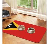 Tapis d'alimentation en similicuir absorbant l'eau pour animaux domestiques République démocratique du Timor-Leste 30 x 45 cm Tapis antidérapant durable pour gamelles de chat et chien