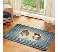 Tapis d'alimentation géométrique 3D pour chien et chat - En cuir absorbant - Imperméable - Pas de taches - Séchage rapide - Antidérapant - 60 x 40 cm