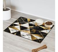 Tapis d'alimentation géométrique en marbre pour chat et chien, tapis d'alimentation pour animal domestique, tapis d'alimentation absorbant, antidérapant, protège les sols, set de table 43,1 x 76,2 cm