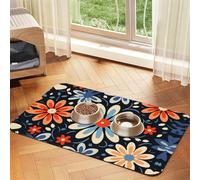 Tapis d'alimentation géométrique Vector pour animaux de compagnie - Tapis réutilisable et portable pour chiens et chats, tapis de nourriture pour chien et chat, protège les sols,