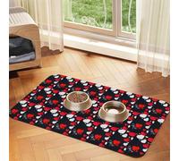 Tapis d'alimentation imprimé Happy Valentine pour chiens, chats, animaux domestiques, nappe en cuir absorbant 60 x 40 cm