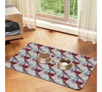 Tapis d'alimentation imprimé marbre abstrait pour chiens, chats, animaux domestiques, nappe en cuir absorbant 60 x 40 cm