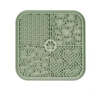 Tapis d'alimentation lente en silicone pour chien - Aide à gérer l'alimentation - Réduit le risque de ballonnements - Passe au lave-vaisselle - Vert